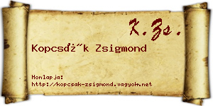 Kopcsák Zsigmond névjegykártya