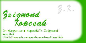 zsigmond kopcsak business card